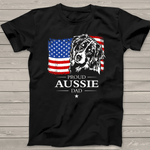 Scotstee Shop - Mens Proud Aussie Shepherd Dad American Flag Patriotic Dog Gift 4th Of July Shirt