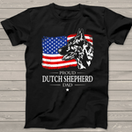 Scotstee Shop - Mens Proud Dutch Shepherd Dad American Flag Patriotic Dog Gift 4th Of July Shirt