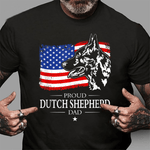 Scotstee Shop - Mens Proud Dutch Shepherd Dad American Flag Patriotic Dog Gift 4th Of July Shirt