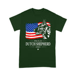 Scotstee Shop - Mens Proud Dutch Shepherd Dad American Flag Patriotic Dog Gift 4th Of July Shirt