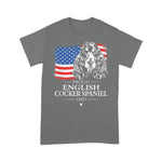 Scotstee Shop - Mens Proud English Cocker Spaniel Dad American Flag Patriotic Dog 4th Of July Shirt