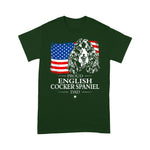Scotstee Shop - Mens Proud English Cocker Spaniel Dad American Flag Patriotic Dog 4th Of July Shirt