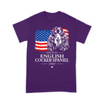 Scotstee Shop - Mens Proud English Cocker Spaniel Dad American Flag Patriotic Dog 4th Of July Shirt