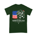 Scotstee Shop - Mens Proud Newfoundland Dad American Flag patriotic Dog Gift 4th Of July Shirt