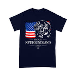 Scotstee Shop - Mens Proud Newfoundland Dad American Flag patriotic Dog Gift 4th Of July Shirt