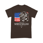 Scotstee Shop - Mens Proud Newfoundland Dad American Flag patriotic Dog Gift 4th Of July Shirt