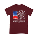 Scotstee Shop - Mens Proud Newfoundland Dad American Flag patriotic Dog Gift 4th Of July Shirt