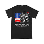 Scotstee Shop - Mens Proud Newfoundland Dad American Flag patriotic Dog Gift 4th Of July Shirt