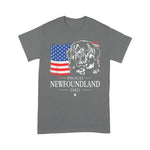 Scotstee Shop - Mens Proud Newfoundland Dad American Flag patriotic Dog Gift 4th Of July Shirt