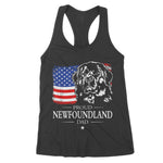 Mens Proud Newfoundland Dad American Flag Patriotic Dog Gift Women's Tank Top - Scotstee Shop