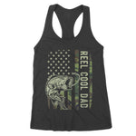 Mens Reel Cool Dad Camouflage American Flag Father's Day Women's Tank Top - Scotstee Shop