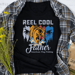 Scotstee Shop - Mens Reel Cool Father Shirt Funny American Flag Fishing Father Day Shirts