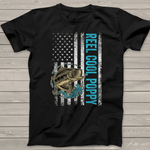 Scotstee Shop - Mens Reel Cool Poppy Fishing Father's Day Gift American Flag 4th Of July Shirt