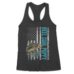 Mens Reel Cool Poppy Fishing Father's Day Gift American Flag Women's Tank Top - Scotstee Shop