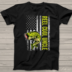 Scotstee Shop - Mens Reel Cool Uncle Fishing Father's Day Gift American Flag 4th Of July Shirt