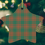 Menzies Green Ancient Tartan Ornament Star Ornament, Christmas Star Decorations, ceramic ornament, Plaid Star Ceramic Ornament, Christmas Ornament Decorations Gift