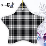 Menzies Modern Tartan Ornament Star Ornament, Christmas Star Decorations, ceramic ornament, Plaid Star Ceramic Ornament, Christmas Ornament Decorations Gift