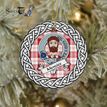 Menzies Tartan Ornament,  ceramic ornament, personalized christmas ornaments, christmas tree ornaments, christmas door decorations, Plaid Ornament, Tartan Ceramic Ornament