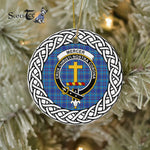 Mercer Tartan Ornament,  ceramic ornament, personalized christmas ornaments, christmas tree ornaments, christmas door decorations, Plaid Ornament, Tartan Ceramic Ornament