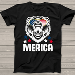 Scotstee Shop - Merica Sunglasses 4th of July American Flag Bear Shirt