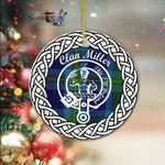 Miller Tartan Ornament,  ceramic ornament, personalized christmas ornaments, christmas tree ornaments, christmas door decorations, Plaid Ornament, Tartan Ceramic Ornament
