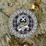 Moffat Tartan Ornament,  ceramic ornament, personalized christmas ornaments, christmas tree ornaments, christmas door decorations, Plaid Ornament, Tartan Ceramic Ornament