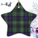Monteith Hunting Tartan Ornament Star Ornament, Christmas Star Decorations, ceramic ornament, Plaid Star Ceramic Ornament, Christmas Ornament Decorations Gift