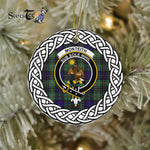 Monteith Tartan Ornament,  ceramic ornament, personalized christmas ornaments, christmas tree ornaments, christmas door decorations, Plaid Ornament, Tartan Ceramic Ornament