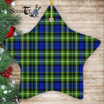 Monteith Tartan Ornament Star Ornament, Christmas Star Decorations, ceramic ornament, Plaid Star Ceramic Ornament, Christmas Ornament Decorations Gift