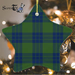 Montgomery Hunting Tartan Ornament Star Ornament, Christmas Star Decorations, ceramic ornament, Plaid Star Ceramic Ornament, Christmas Ornament Decorations Gift