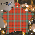 Morrison Red Ancient Tartan Ornament Star Ornament, Christmas Star Decorations, ceramic ornament, Plaid Star Ceramic Ornament, Christmas Ornament Decorations Gift