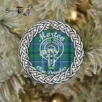 Morton Tartan Ornament,  ceramic ornament, personalized christmas ornaments, christmas tree ornaments, christmas door decorations, Plaid Ornament, Tartan Ceramic Ornament