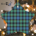 Mouat Tartan Ornament Star Ornament, Christmas Star Decorations, ceramic ornament, Plaid Star Ceramic Ornament, Christmas Ornament Decorations Gift
