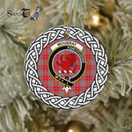 Moubray Tartan Ornament,  ceramic ornament, personalized christmas ornaments, christmas tree ornaments, christmas door decorations, Plaid Ornament, Tartan Ceramic Ornament