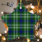 Mow Tartan Ornament Star Ornament, Christmas Star Decorations, ceramic ornament, Plaid Star Ceramic Ornament, Christmas Ornament Decorations Gift