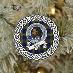 Muir Tartan Ornament,  ceramic ornament, personalized christmas ornaments, christmas tree ornaments, christmas door decorations, Plaid Ornament, Tartan Ceramic Ornament