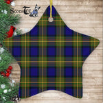 Muir Tartan Ornament Star Ornament, Christmas Star Decorations, ceramic ornament, Plaid Star Ceramic Ornament, Christmas Ornament Decorations Gift