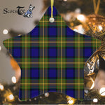 Muir Tartan Ornament Star Ornament, Christmas Star Decorations, ceramic ornament, Plaid Star Ceramic Ornament, Christmas Ornament Decorations Gift