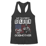My Favorite Soldier Calls Me Godmother Army Veteran Women's Tank Top Army Shirts - Scotstee Shop