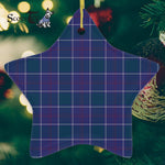 Navy US Edzell Tartan Tartan Ornament Star Ornament, Christmas Star Decorations, ceramic ornament, Plaid Star Ceramic Ornament, Christmas Ornament Decorations Gift