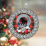 Nesbitt Tartan Ornament,  ceramic ornament, personalized christmas ornaments, christmas tree ornaments, christmas door decorations, Plaid Ornament, Tartan Ceramic Ornament