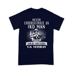 Scotstee Shop - Never Underestimate An Old Man Funny US Veteran Gift For Men 4th Of July Shirt