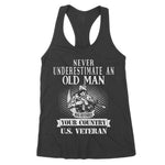 Never Underestimate An Old Man Funny US Veteran Gift For Men Women's Tank Top - Scotstee Shop