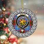 Newton Tartan Ornament,  ceramic ornament, personalized christmas ornaments, christmas tree ornaments, christmas door decorations, Plaid Ornament, Tartan Ceramic Ornament