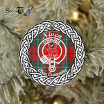 Niven Tartan Ornament,  ceramic ornament, personalized christmas ornaments, christmas tree ornaments, christmas door decorations, Plaid Ornament, Tartan Ceramic Ornament