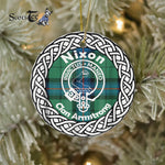 Nixon Tartan Ornament,  ceramic ornament, personalized christmas ornaments, christmas tree ornaments, christmas door decorations, Plaid Ornament, Tartan Ceramic Ornament