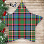 Norvel Tartan Ornament Star Ornament, Christmas Star Decorations, ceramic ornament, Plaid Star Ceramic Ornament, Christmas Ornament Decorations Gift