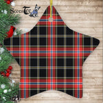 Norwegian Night Tartan Ornament Star Ornament, Christmas Star Decorations, ceramic ornament, Plaid Star Ceramic Ornament, Christmas Ornament Decorations Gift