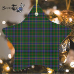 Ogilvie Hunting Tartan Ornament Star Ornament, Christmas Star Decorations, ceramic ornament, Plaid Star Ceramic Ornament, Christmas Ornament Decorations Gift