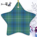 Oliphant Ancient Tartan Ornament Star Ornament, Christmas Star Decorations, ceramic ornament, Plaid Star Ceramic Ornament, Christmas Ornament Decorations Gift